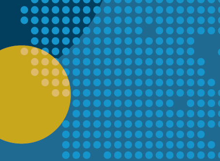 Grafik mit blauen und gelben Kreisen